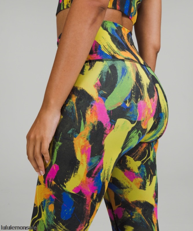 Lululemon Damen DELULU084 | Wunder Train High-rise Crop 23 Undertone Black Multi